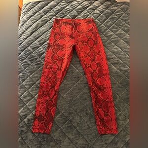 Lululemon Red Snake Print Leggings Size 8